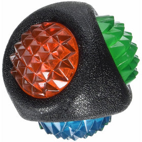 Multipet Dental Diamond Dog Toy TPR LED Light Up Ball, 3"