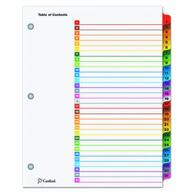 Cardinal 60118 Traditional OneStep Index System, 31-Tab, 1-31, Letter, Multicolor (Set of 31)