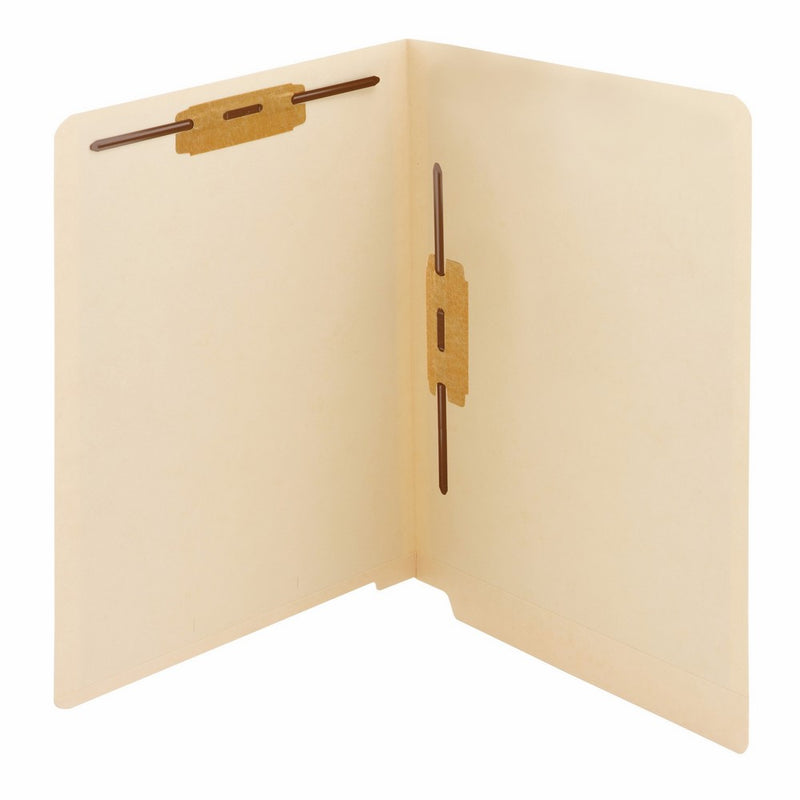 Smead End Tab Fastener File Folder, Shelf-Master Reinforced Straight-Cut Tab, 2 Fasteners, Letter Size, Manila, 50 per Box (34120)