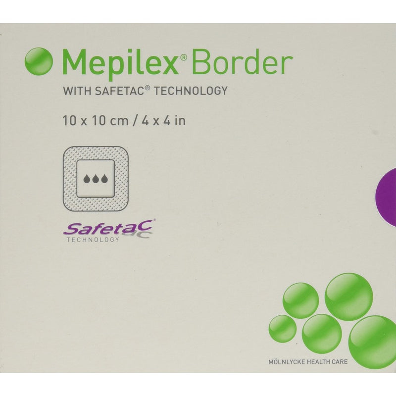 Mepilex Border Self-Adhesive Foam Dressings 4"x4", Box of 5