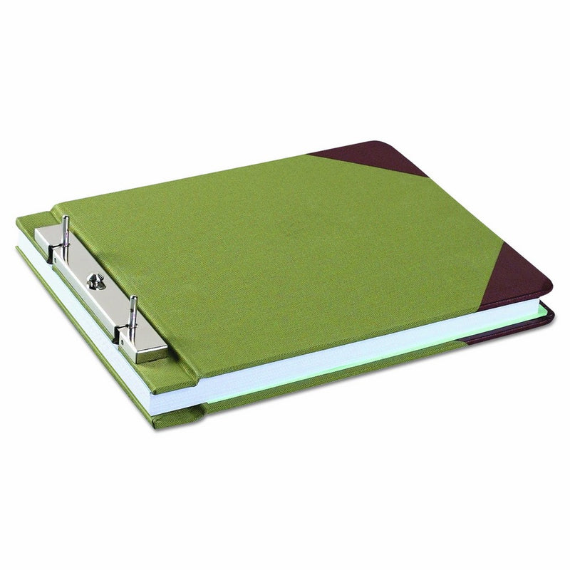 Wilson Jones Canvas Sectional StoragePost Binder For 8-1/2 X 11 Sheets, 4-1/4" Post Spacing, Green Canvas, W278-27A