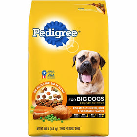 PEDIGREE Big Dogs Adult Complete Nutrition Roasted Chicken Rice & Vegetable Dry Dog Food; 100% Complete and Balanced, for wellness and whole body health