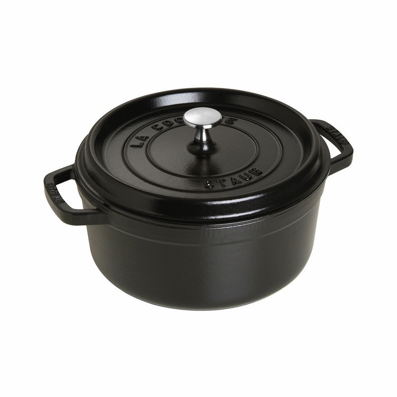 Staub 4 Quart Round Cocotte, Black