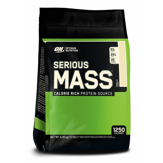 Optimum Nutrition Serious Mass Weight Gainer Protein Powder, Vanilla, 12 Pound