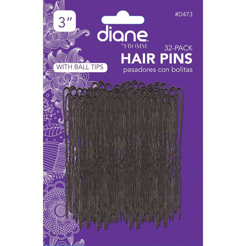 Diane 3" Hair Pins, Black, 32/card