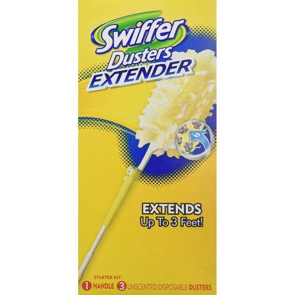 Swiffer 360 Dusters Extender Kit, 3 Unscented Dusters With Extendable handle (Pack of 3) (Packaging May Vary)