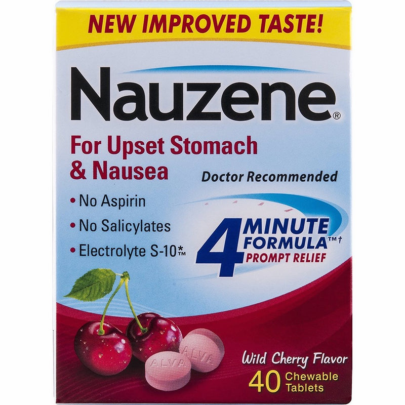 Nauzene For Nausea Relief Chewable Tablets, 40 Count (Pack of 3)