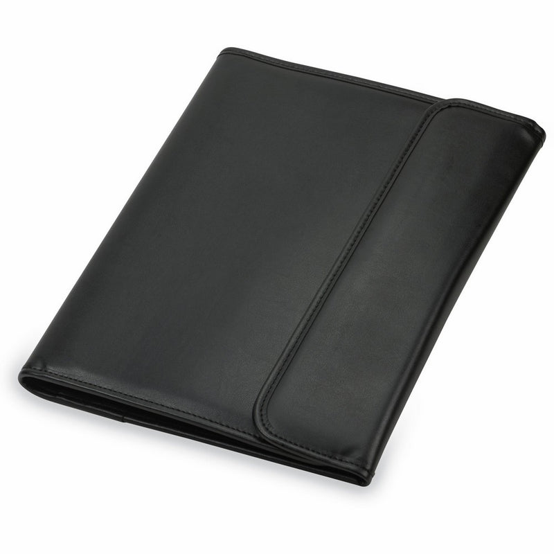 Samsill 70890 Professional Tri-Fold Padfolio w/Calculator, Writing Pad, Vinyl, Black