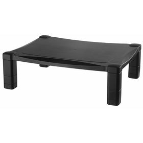 Kantek Single Level Height-Adjustable Monitor/Laptop Stand, 17 X 13 X 3 to 6-1/2 Inches, Black (MS400)