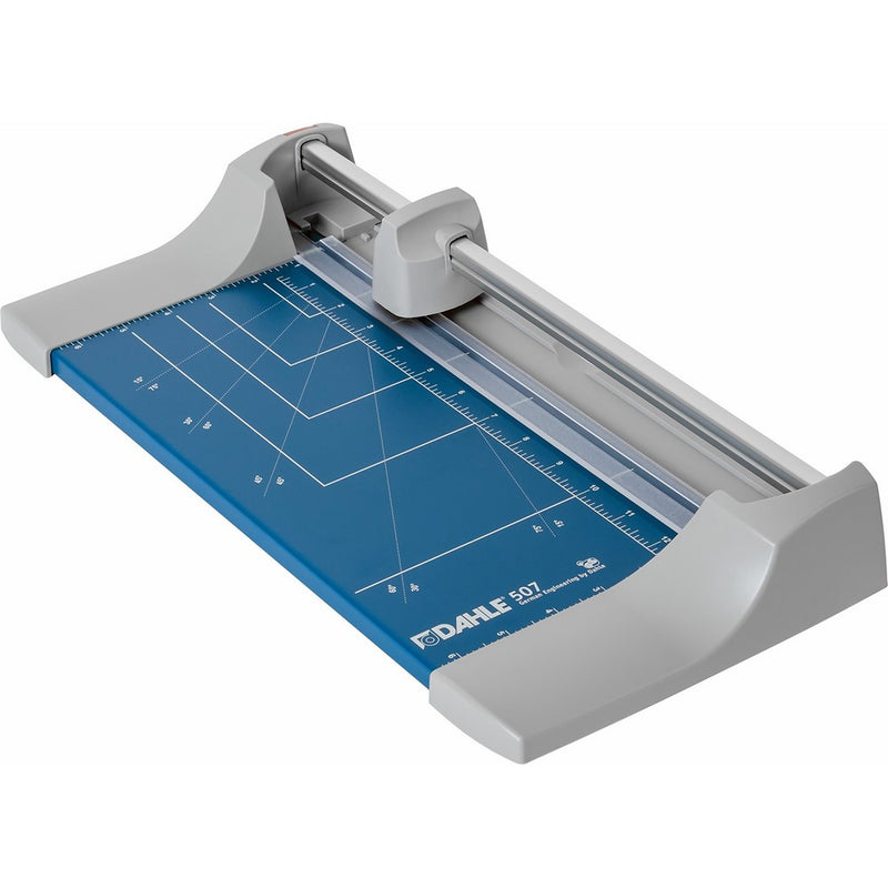 Dahle 507 Personal Rolling Trimmer, 12.5" Cut Length, 7 Sheet Capacity, Self-Sharpening, Automatic Clamp, German Engineered Paper Cutter