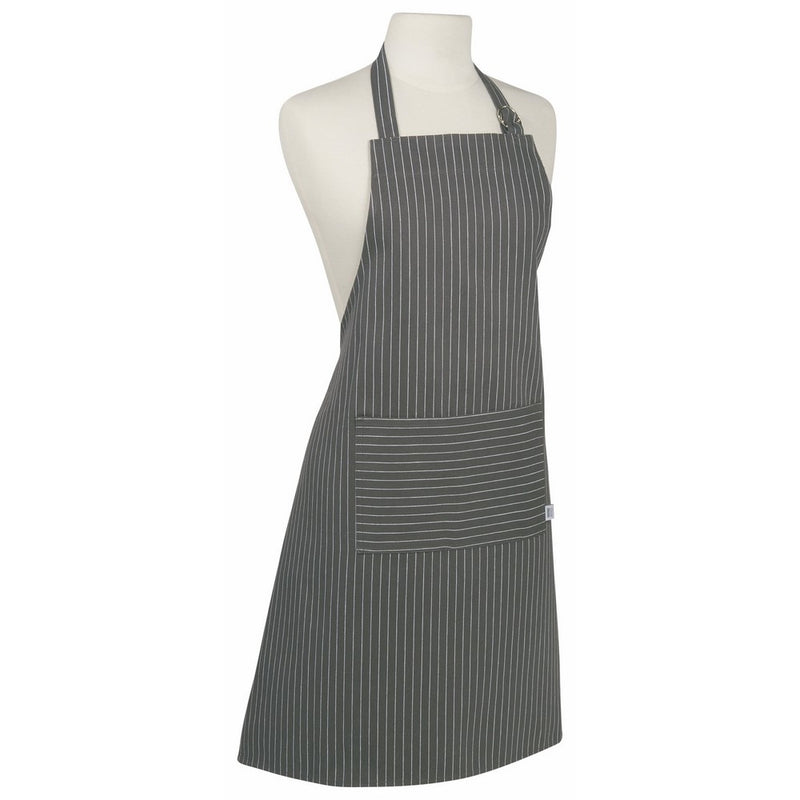 Now Designs Basic Cotton Kitchen Chef's Apron, Pinstripe Granite