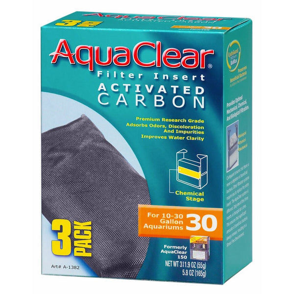 Aquaclear Activated Carbon Insert, 30-Gallon Aquariums, 3-Pack