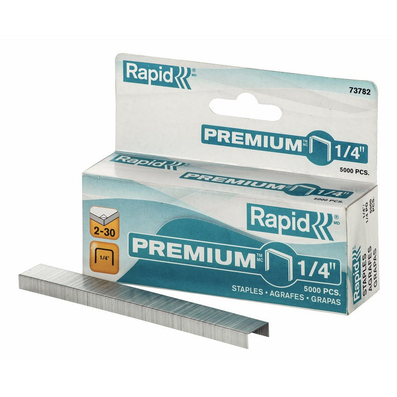 Rapid Premium 1/4" Staples - 5,000/box