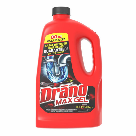 Drano Max Gel, Clog Remover, 80-Ounce