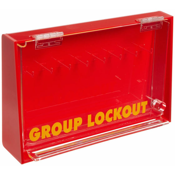 Brady Acrylic Plastic Wall-Mount Group Lock Box for Lockout/Tagout, Large, 7-1/2" Height, 12" Width, 2-1/2" Depth
