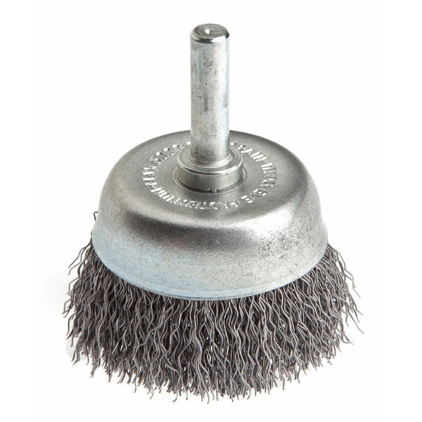 Forney 60004 Cup Brush, Coarse Crimped Wire with 1/4-Inch Shank, 1-1/2-Inch