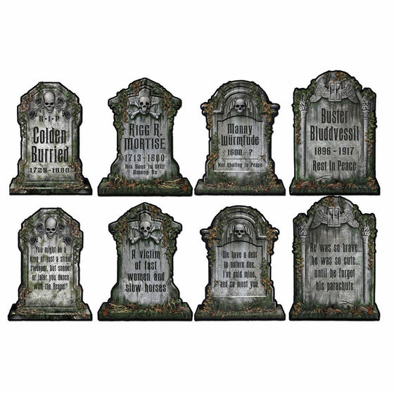 Beistle 01516 Packaged Tombstone Cutouts, Includes 4 Cutouts, 15 Inches