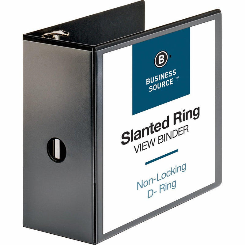 Business Source 5-Inch Slant Ring View Binder - Black