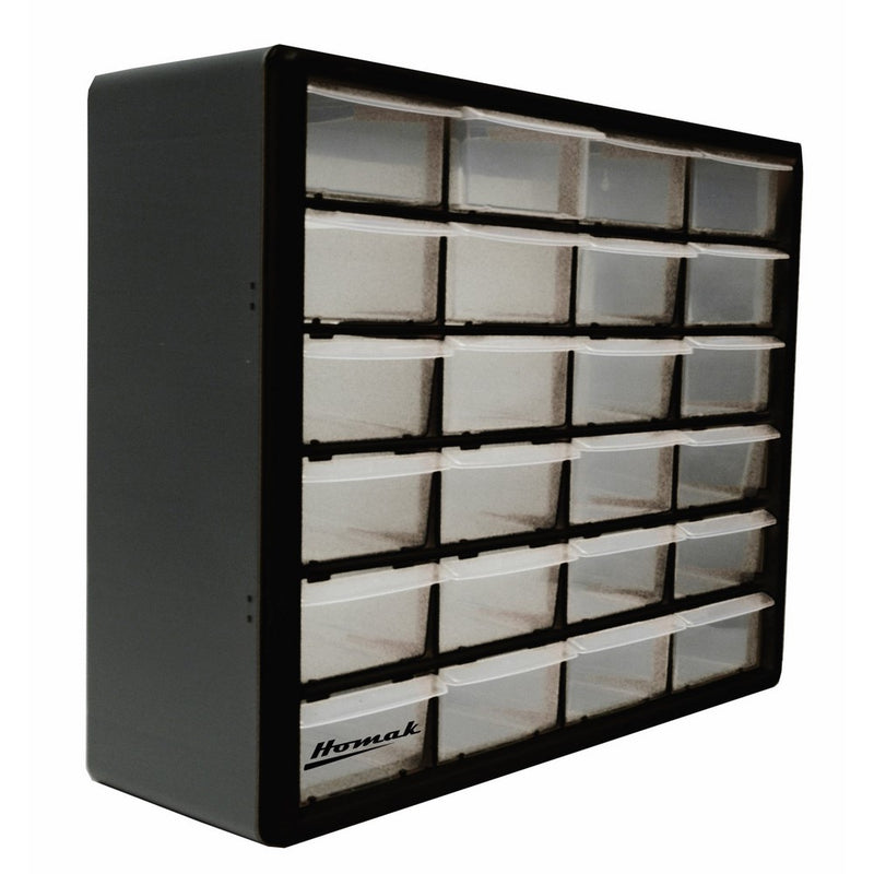 Homak 24-Drawer Parts Organizer, Black, HA01024152