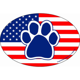 Imagine This 4-Inch by 6-Inch Car Magnet Oval, Paw American Flag