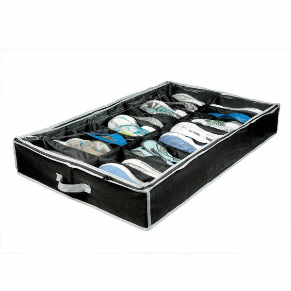 Richards Homewares Gearbox Sixteen Cell Shoe Organizer-Black/Grey