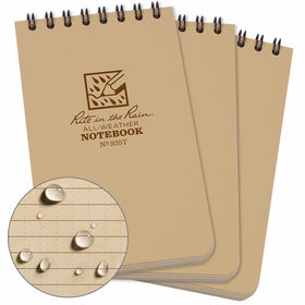 Rite In The Rain All Weather Tactical Pocket Notebooks, 3" L x 3" W x 5" H, Tan, 3 Count