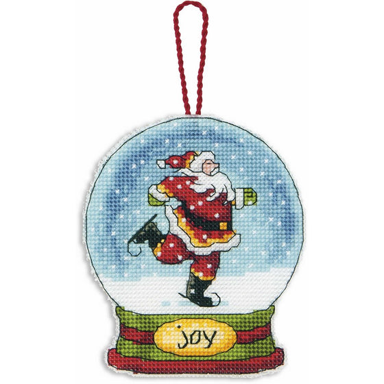 Dimensions Crafts Counted Cross Stitch Ornament, Joy Snow Globe