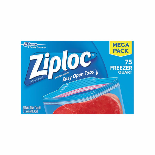 Ziploc Freezer Quart Bags, 75 Count