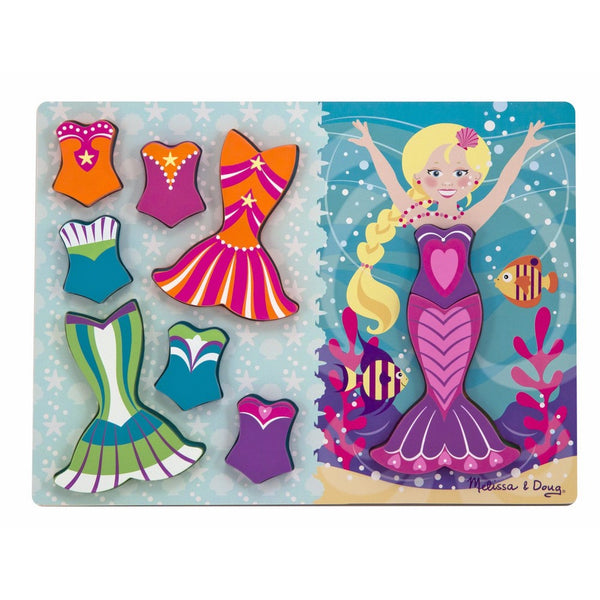 Melissa & Doug Mermaid Dress-Up Wooden Chunky Puzzle (9 pcs)