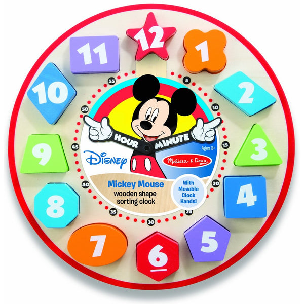 Melissa & Doug Disney Mickey Mouse Wooden Shape Sorting Clock