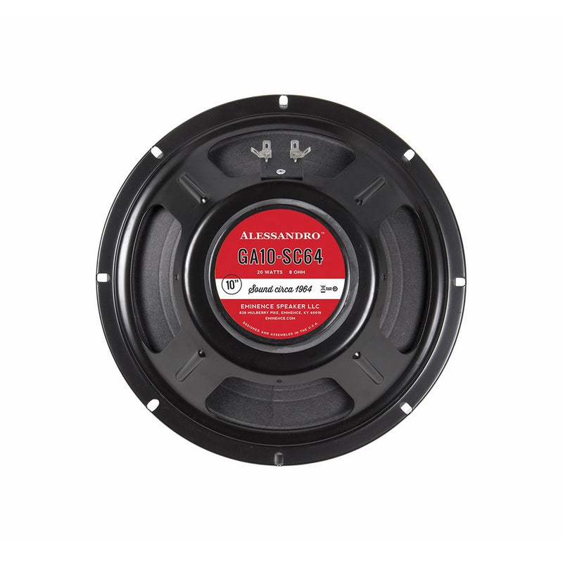 Eminence Signature Series GA10-SC64 10" George Alessandro Guitar Speaker, 20 Watts at 8 Ohms