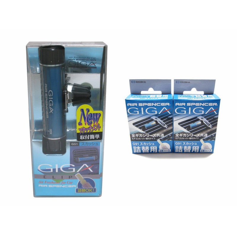 Air Spencer GIGA Clip Car Air Freshener and Refills - Squash Scent