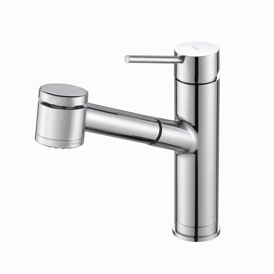 KRAUS Oletto Single Handle Pull Out Kitchen Faucet in Chrome Finish