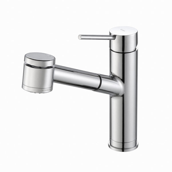 KRAUS Oletto Single Handle Pull Out Kitchen Faucet in Chrome Finish