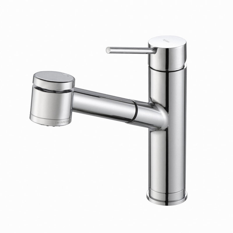 KRAUS Oletto Single Handle Pull Out Kitchen Faucet in Chrome Finish