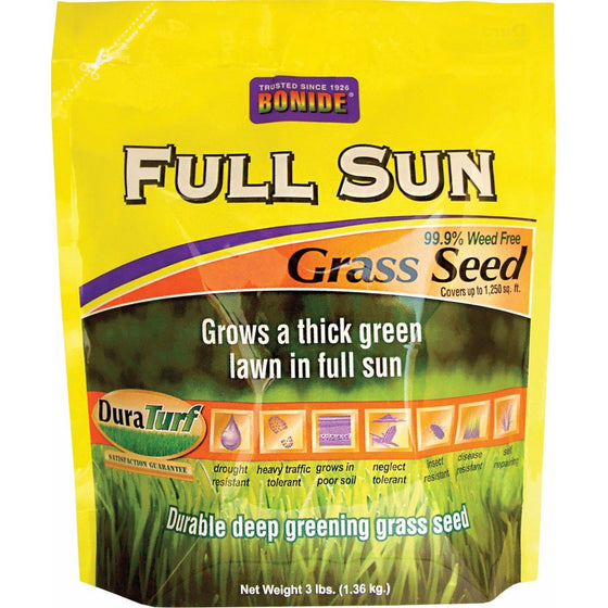 BONIDE GRASS SEED 60201 Full Sun Grass Seed, 3 lb