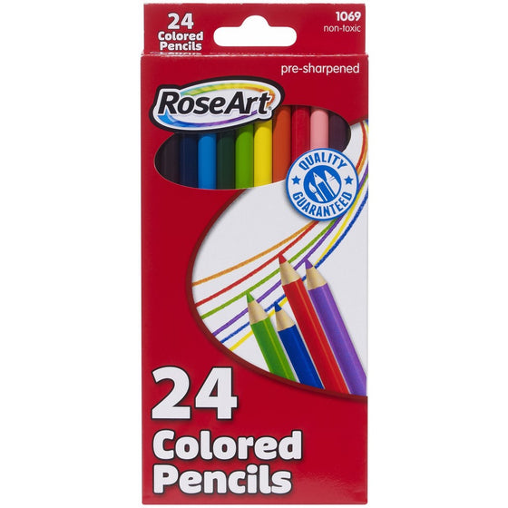 RoseArt Colored Pencils, 24-Count, Assorted Colors, Packaging May Vary (1069AA-48)