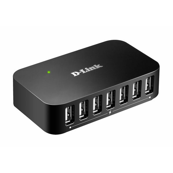 D-Link 7-Port USB 2.0 Hub including 7 Fast Charging Ports, mini USB 2.0 Portand 5V/3A Power Adapter (DUB-H7)