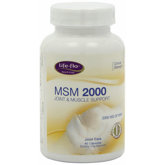 Life-Flo MSM 2000 Capsules, 2000 mg, 60-Count