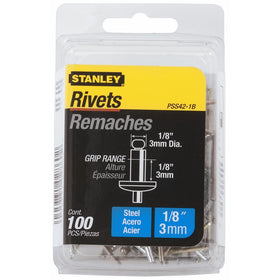 Stanley Pss42-1B 1/8 Inch X 1/8 Inch Steel Rivets, Pack of 100(Pack of 100)