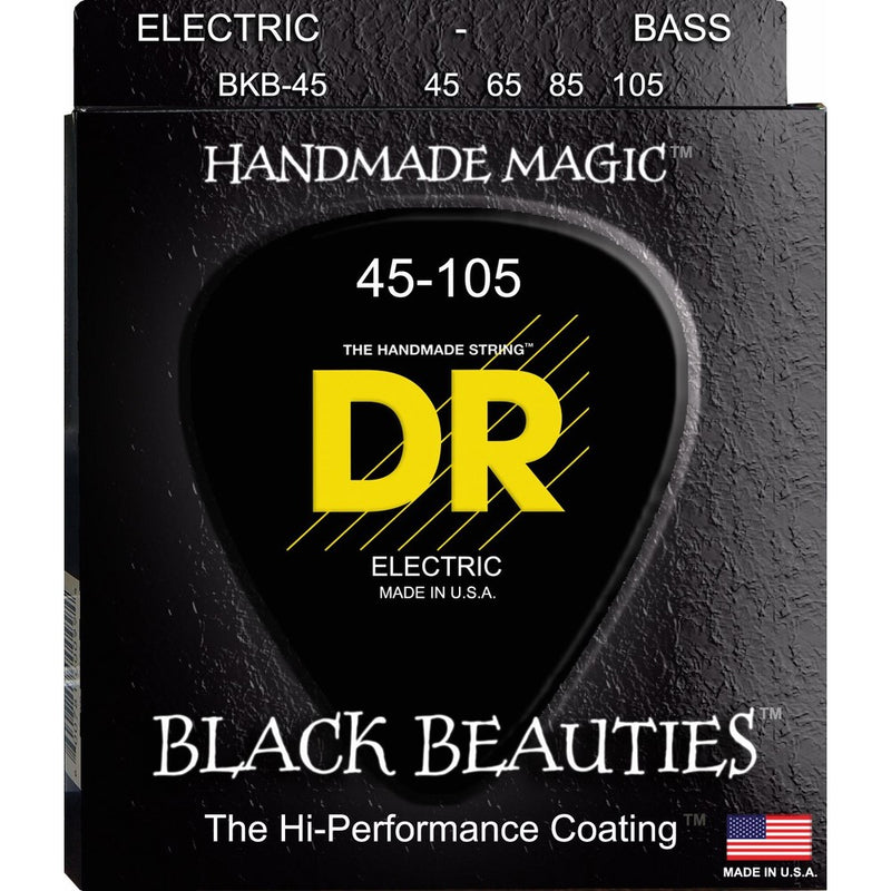 DR Strings Bass Strings, Black Beauties - Extra-Life, Black-Coated