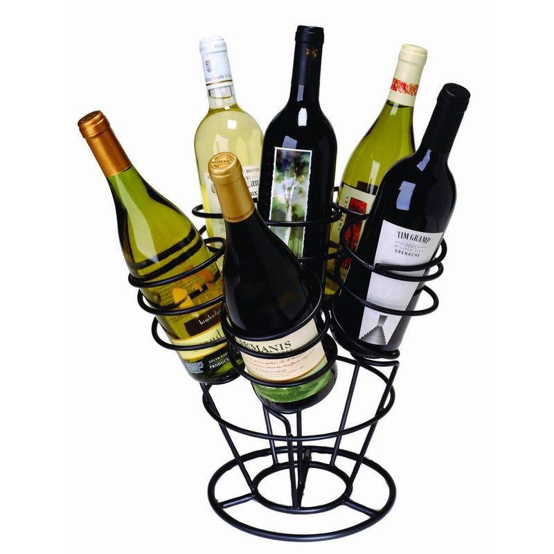 Oenophilia Bottle Bouquet Wine Rack, Black - 6 Bottle