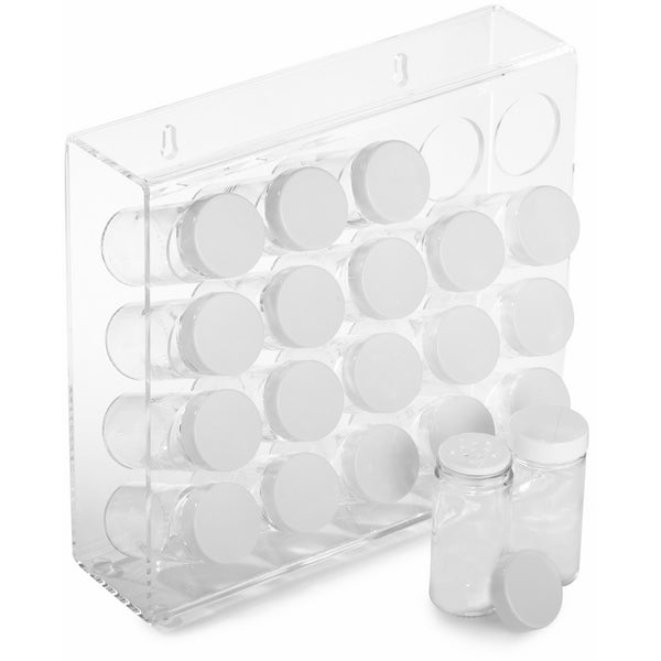 Prodyne Acrylic 20 Bottle Spice Rack, White