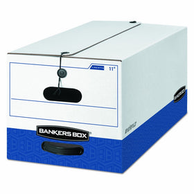 Bankers Box 00011 LIBERTY Heavy-Duty Strength Storage Box, Letter, 12 x 24 x 10, White/Blue (Case of 12)