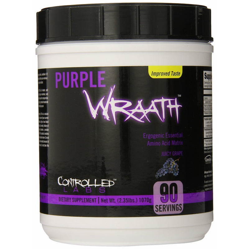 Controlled Labs Purple Wraath, Ergogenic Essential Amino Acid Matrix, 90 Serving, Juicy Grape, 2.35-Pound Tub