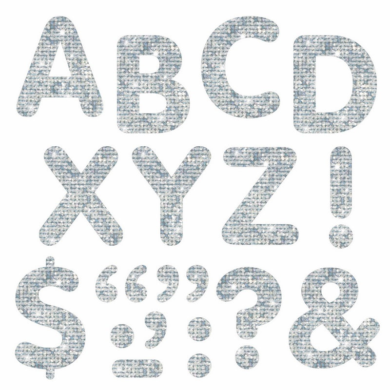 TREND enterprises, Inc. Silver Sparkle 2" STICK-EZE Sparkle Letters