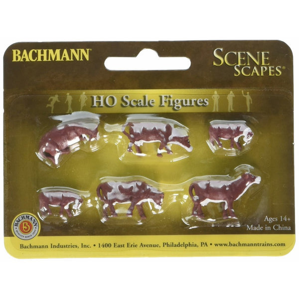 Bachmann Trains Cows- Brown and White