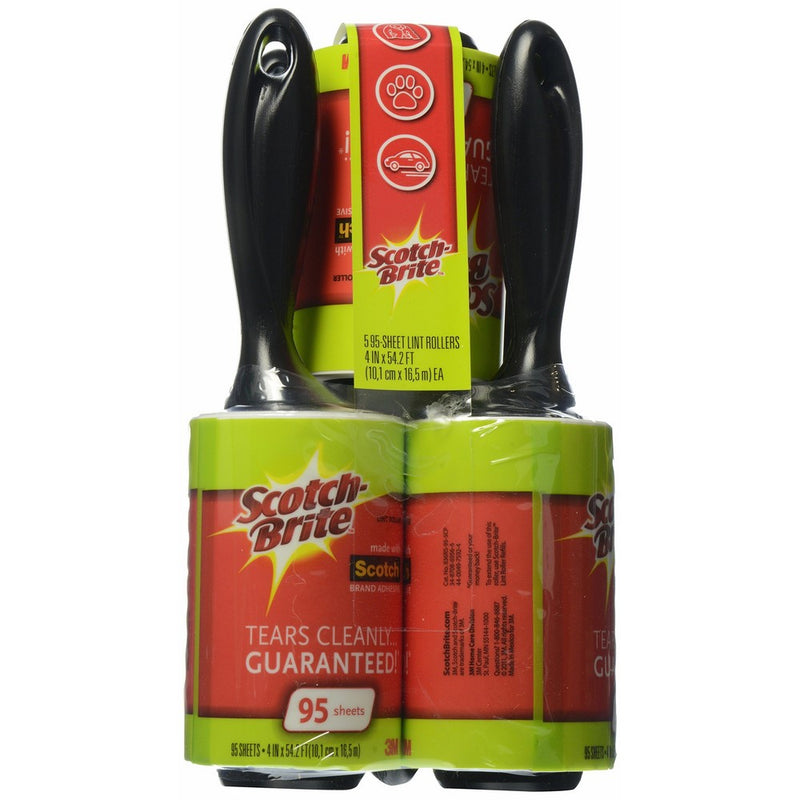 Scotch-Brite Lint Roller Combo Pack, 5-Rollers, 95-Sheets/Roller (475 Sheets Total)