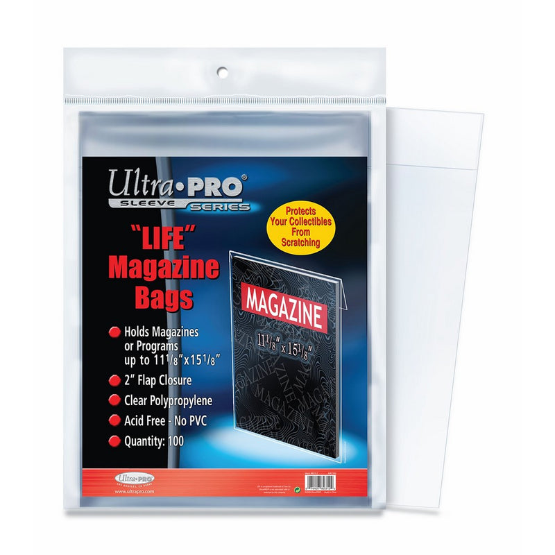 Ultra PRO Life Magazine 11-1/8 x 15-1/8" Bags (100 Count Pack), Small, Clear