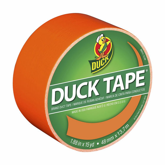 Duck Brand 1265019 Color Duct Tape, Neon Orange, 1.88 Inches x 15 Yards, Single Roll